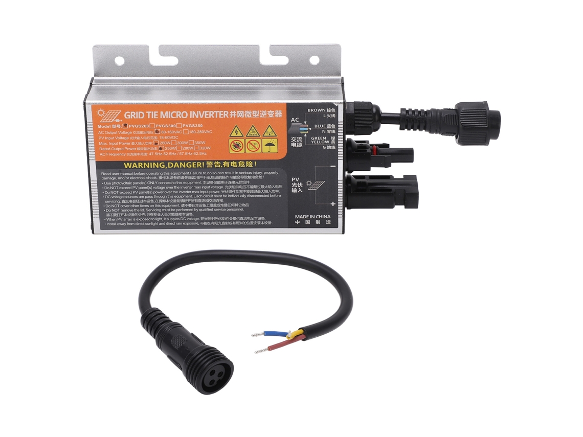 Microinversor fotovoltaico PVGS conectado à rede (260 W, compatível com 18-60 V)