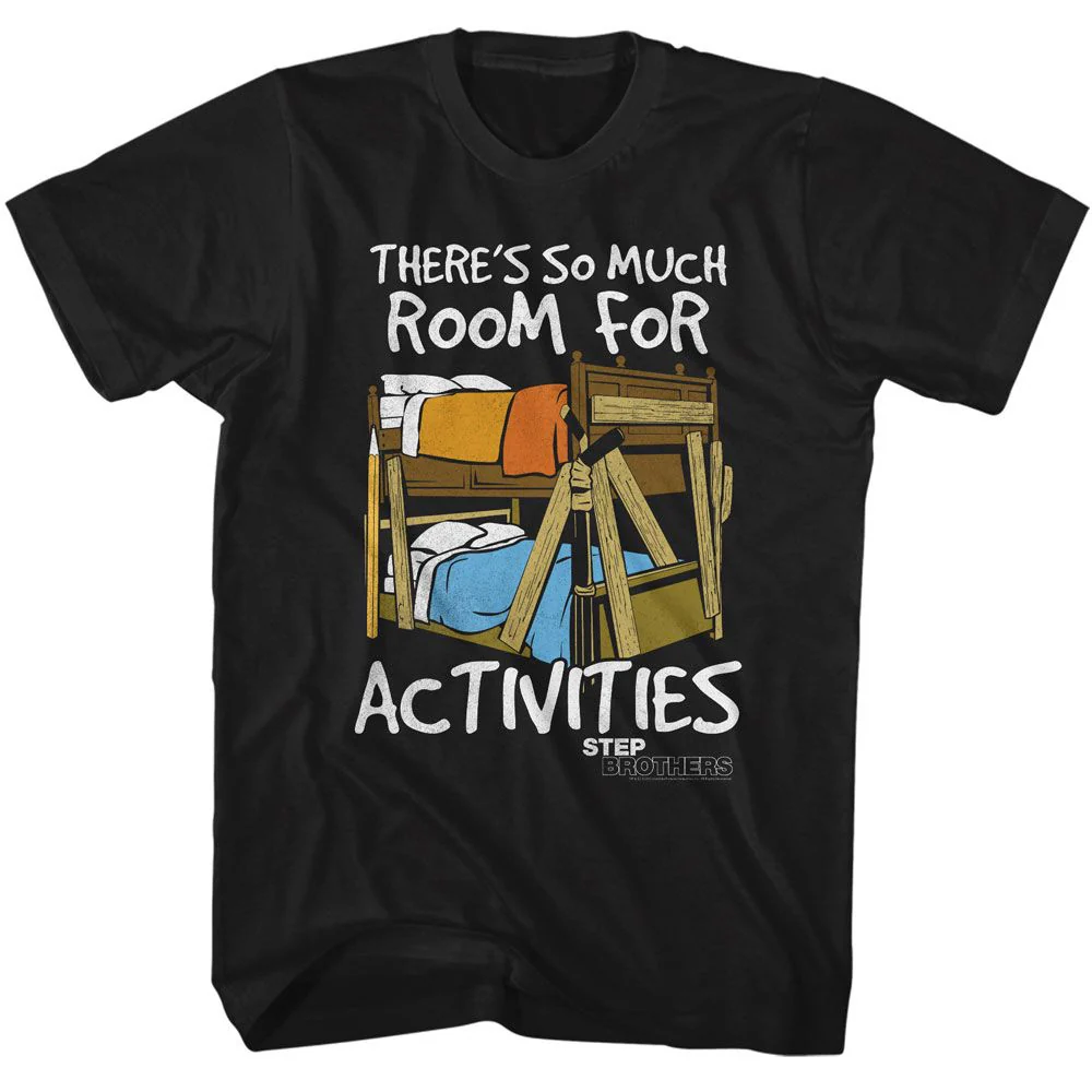 Unisex Adult T-shirt Rockinstone Step Brothers Movie Room For Activities Black Sizel