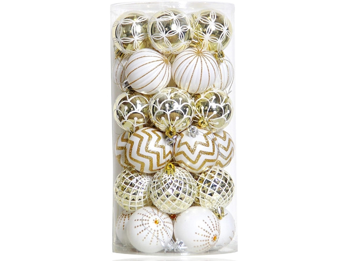 Conjunto de 30 Bolas de Natal Pintadas, Inquebráveis, 60 Mm, Ideais para Decorar Árvores, Ergonômico, Uso Diário STELASPLEN