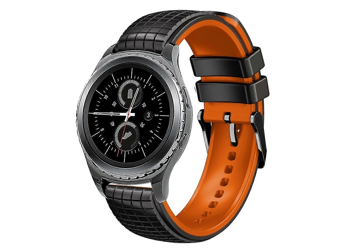 Pulseira De Silicone Bicolor Com Malha De 20 Mm