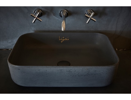 Lavatório em Concreto na Cor Preta V24