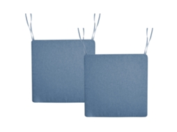 Conjunto De 2 Cojines Para Silla De Jardín Beliani Sassari Premium De Poliéster Azul 46x46x5