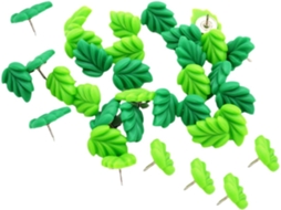 Conjunto De 30 Tachinhas Multifuncionais Em Resina Verde E Folhas Metal Para Quadros Avisos Mapas Domésticos