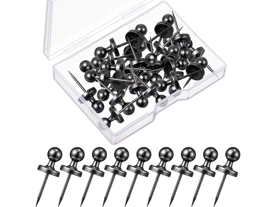 Yaocom - 50 Alfinetes De Parede Metálicos, Pregos Grandes Cabeça