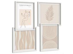 Quadros Decorativos Para Parede Arquitetura Marítima De Santorini Moldura Branca Pinturas De Quarto Espelharte (conjunto De 4 Imagens)