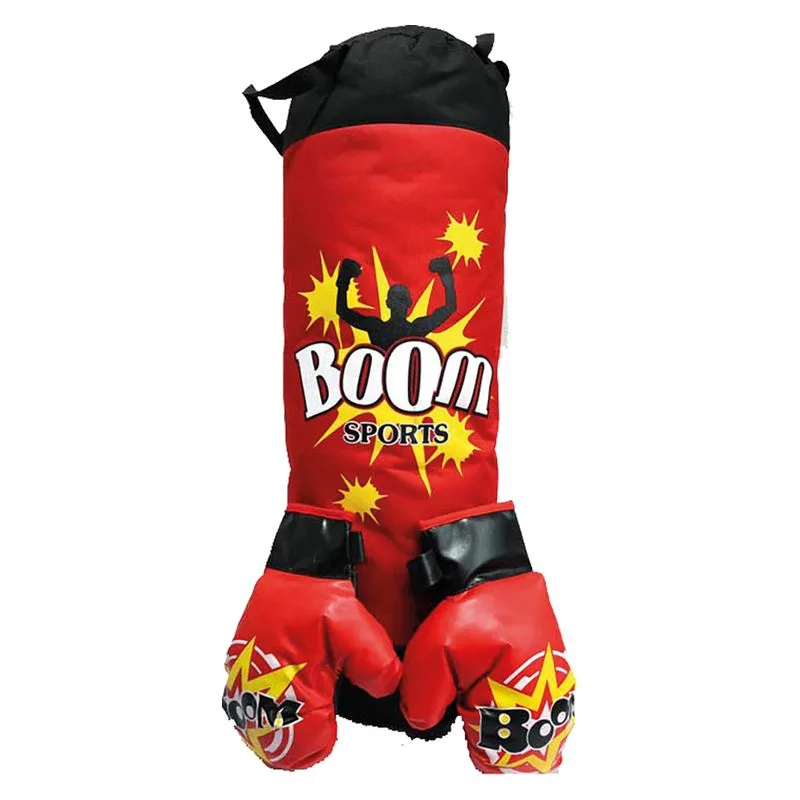 Saco de boxe desportivo Gande Red Boom com luvas 81849 INNOVATOYS