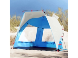 Vidaxl Tenda Praia 2 Pessoas Libertação Rápida Impermeável Azul Ciano