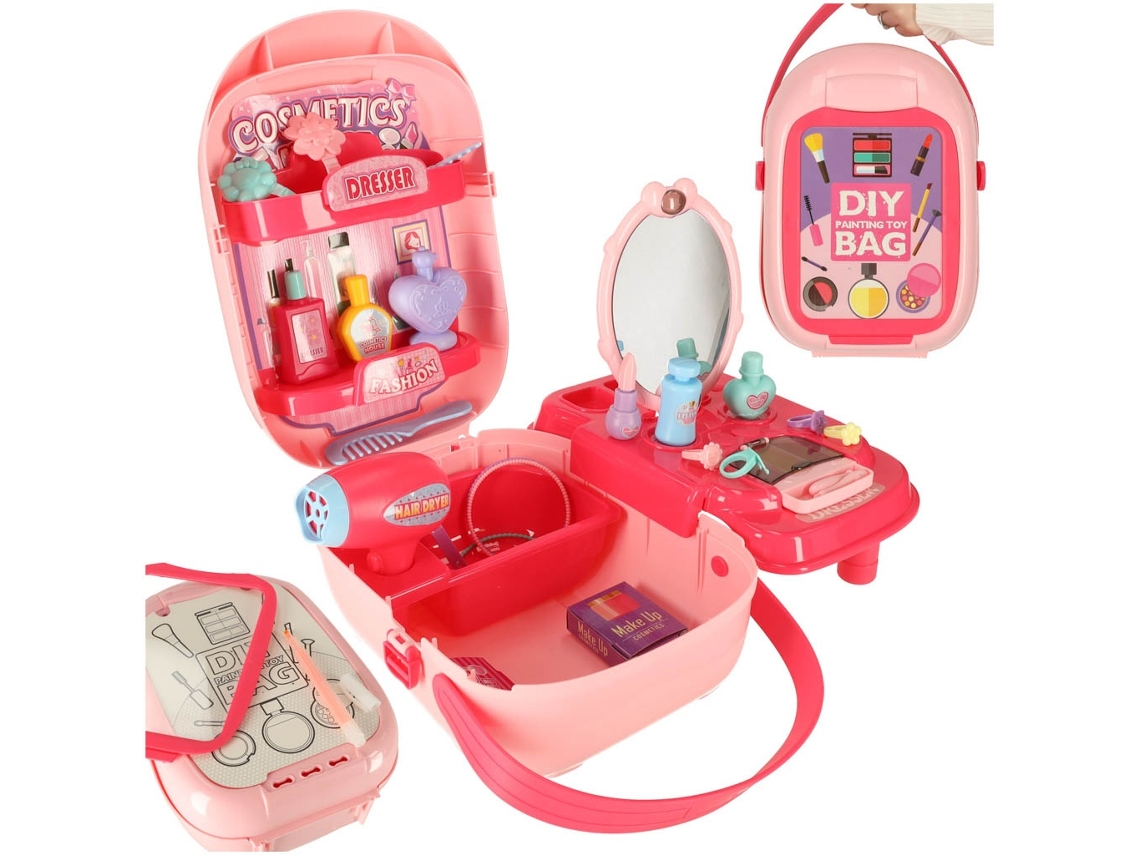 Conjunto Cosmético Com Acessórios Em Estojo Penteadeira 37el. Mesa Pricenet
