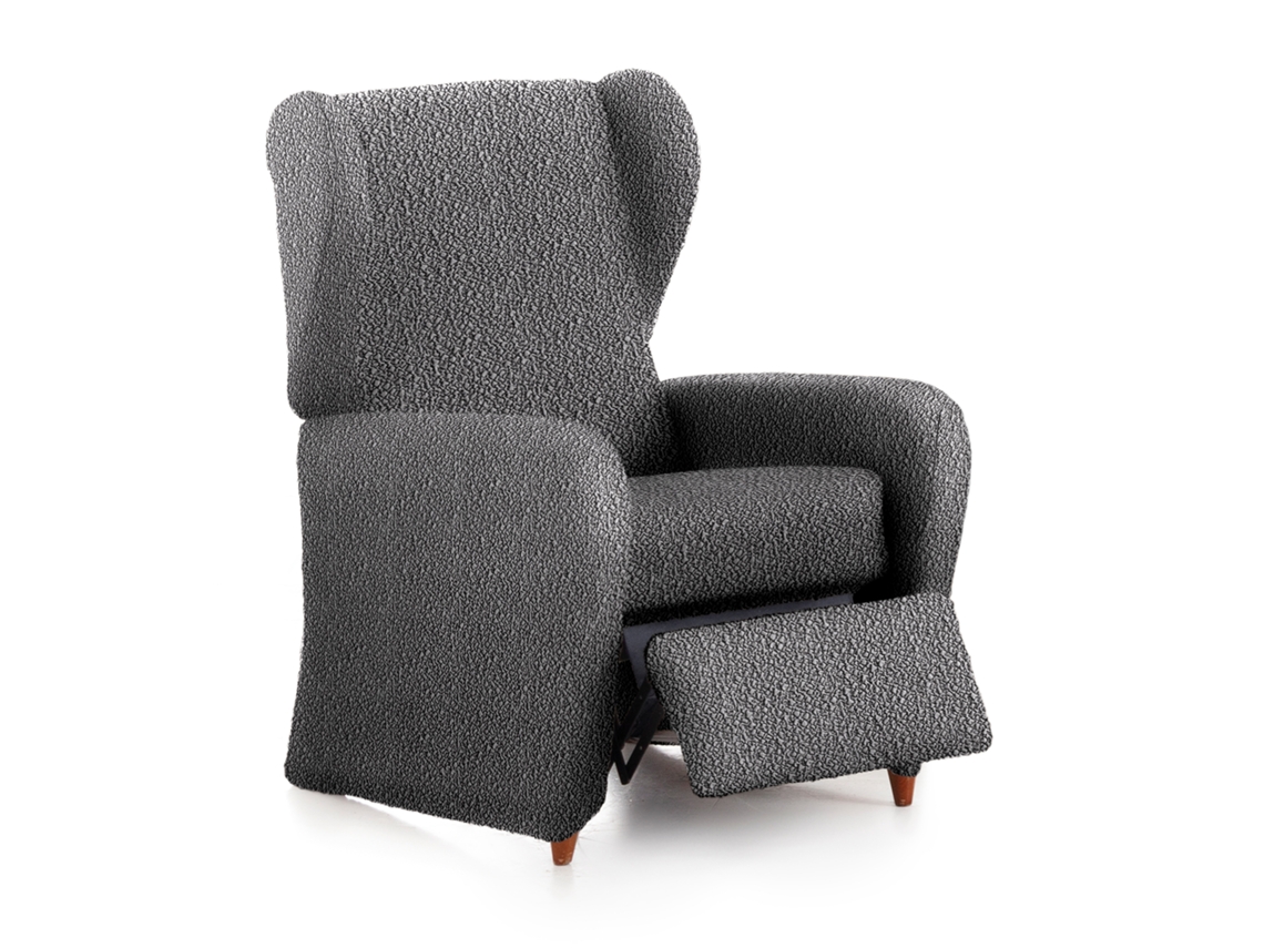 Capa para Poltrona de Relaxamento Bielástica Adaptável Roc 1 Lugar 60-85 Cm Cinza Escuro VIPALIA