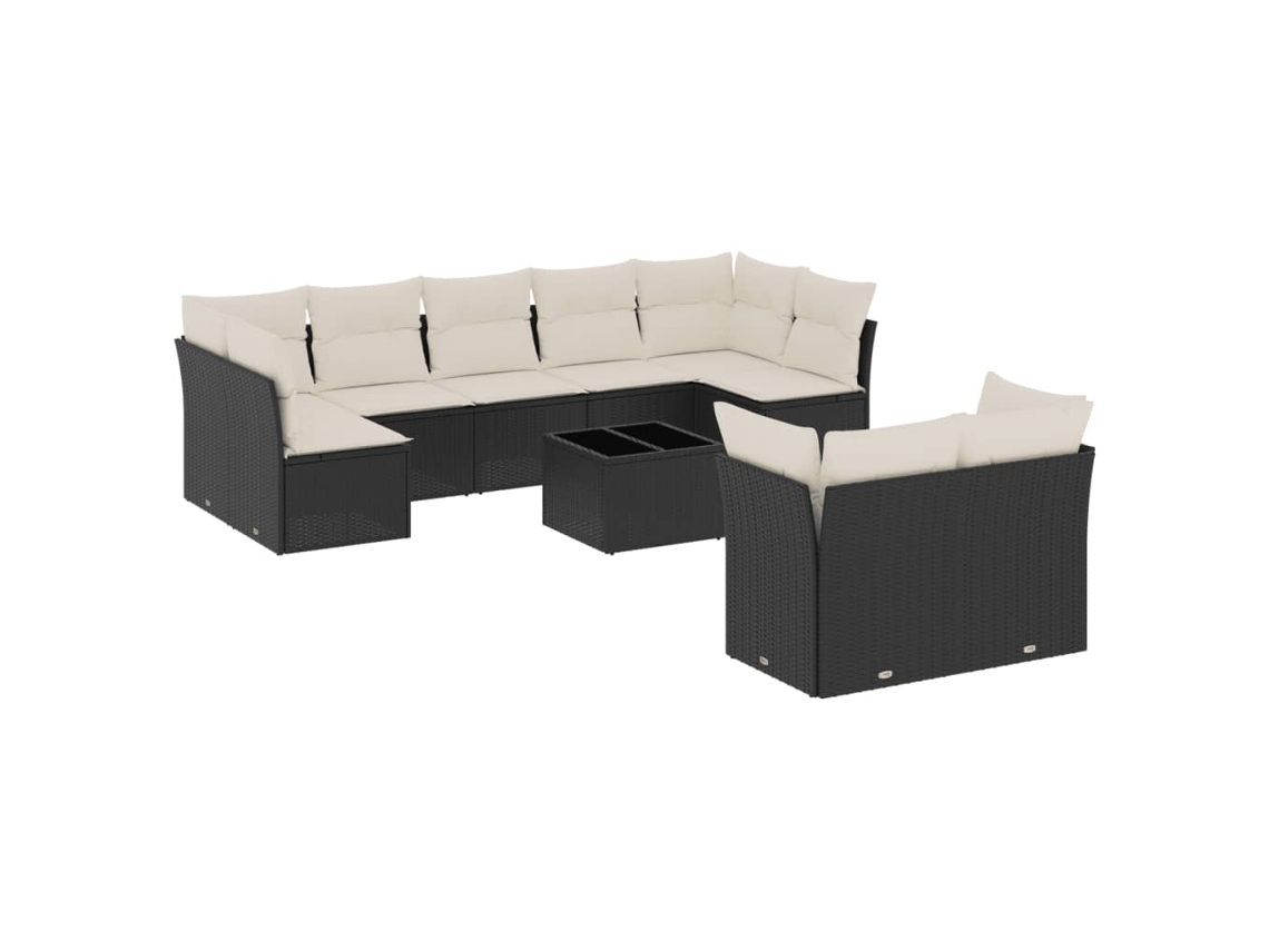 Garden Sofa Set, Garden Sofa Sets Vidaxl Preto Rattan / Vime (n/a)