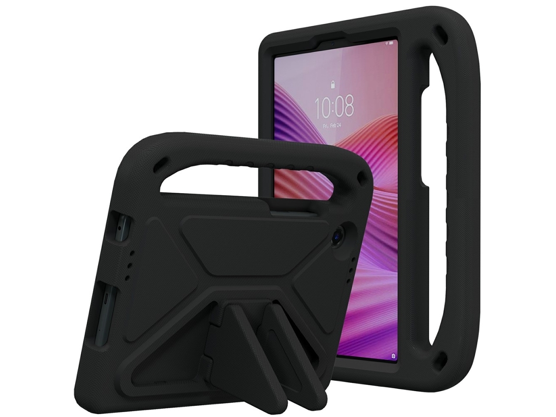 Capa Infantil Para Lenovo Tab One Com Alça E Suporte, Preta