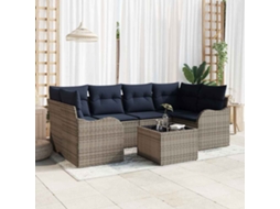 Vidaxl Conjunto De Sofá De Jardim Cinzeto 55 X 55 X 37 Cm Vime Pe