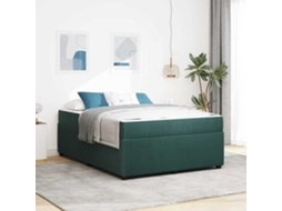 Vidaxl Estrutura Da Cama Verde Escuro 140 X 200 Cm Tecido