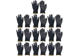 10 Pares Luvas Antiestáticas Antiderrapantes de Nylon com Cola Pu para Oficina Mecânica e Trabalho Seguro | S/MARCA