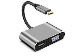 Cabo/adaptador 4 em 1 Tipo C para HDMI 4K2K Tipo C para HDMI VGA 3.0 USB C PD Hub Slowmoose