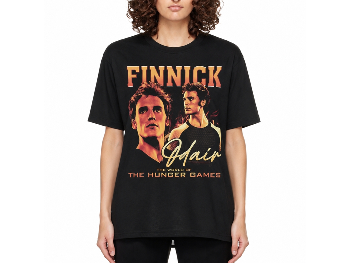 Rockinstone Hunger Games Fiery Finnick Black T-shirt Size:m
