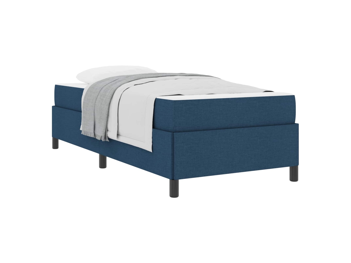 Cama De Solteiro | Camas Para Quarto | Cama Box Azul 80 X 200 Cm Tecido