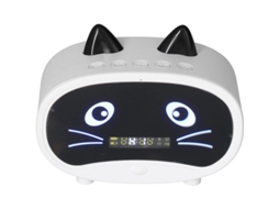 2026-reloj Despertador Inalámbrico Multifuncional Altavoz Bluetooth Con Pantalla Led Y Puerto De Carga Color Blanco