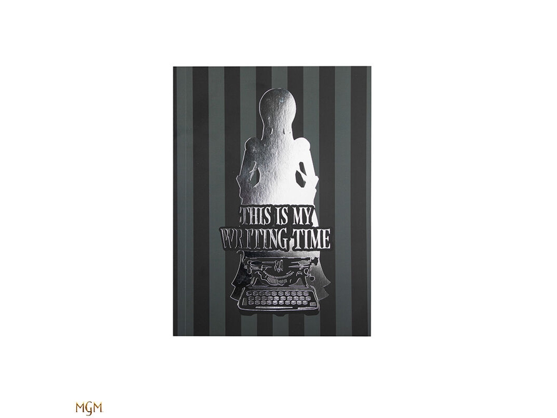 Caderno Wednesday This Is My Writing Time - preto 14,5x21 cm