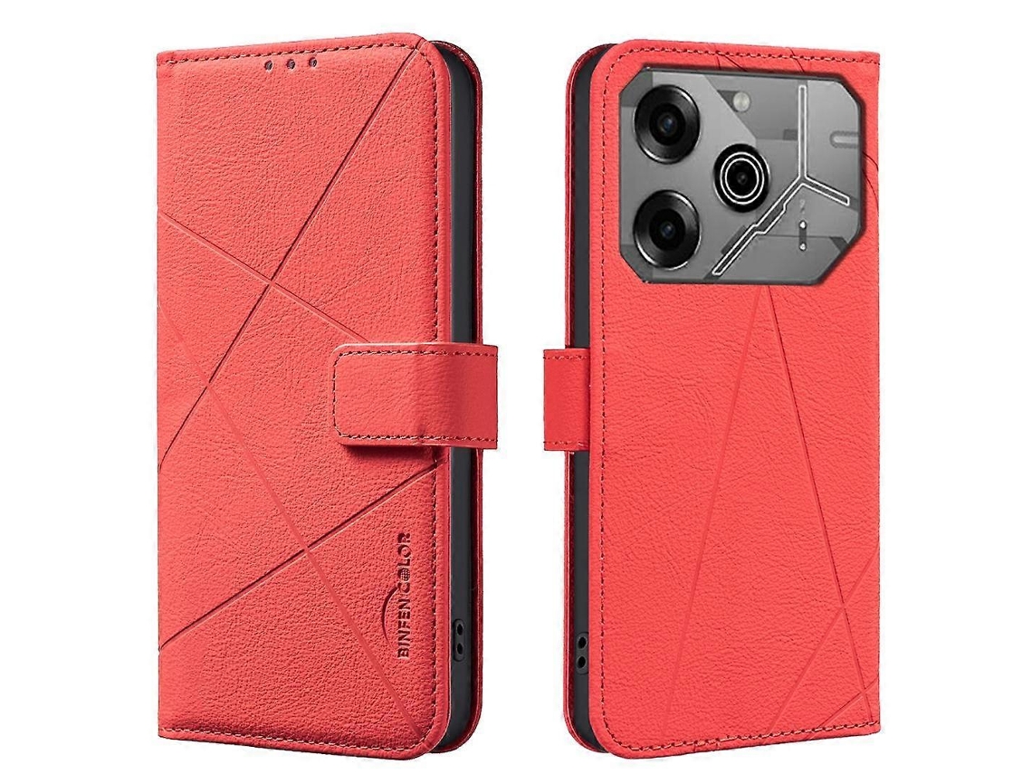 Capa De Couro Para Celular Com Padrão Geométrico Rfid