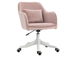 Cadeira de escritório com massagem cadeira ergonômica para chefe ajustável em altura giratória 360° efeito veludo rosa BTFORUS