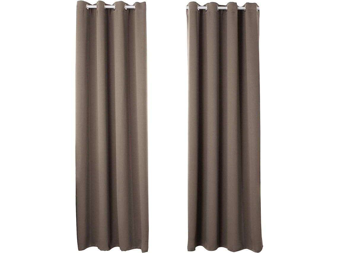 Cortina Blackout Térmica, Privacidade, Conjunto 2 Peças, 135 X 225 Cm, Marrom