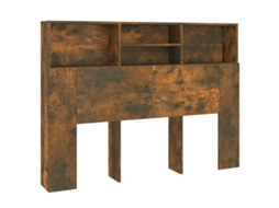 Cabeceira de cama exclusiva MAISON em carvalho cor fumê (140x19x103,5 cm)