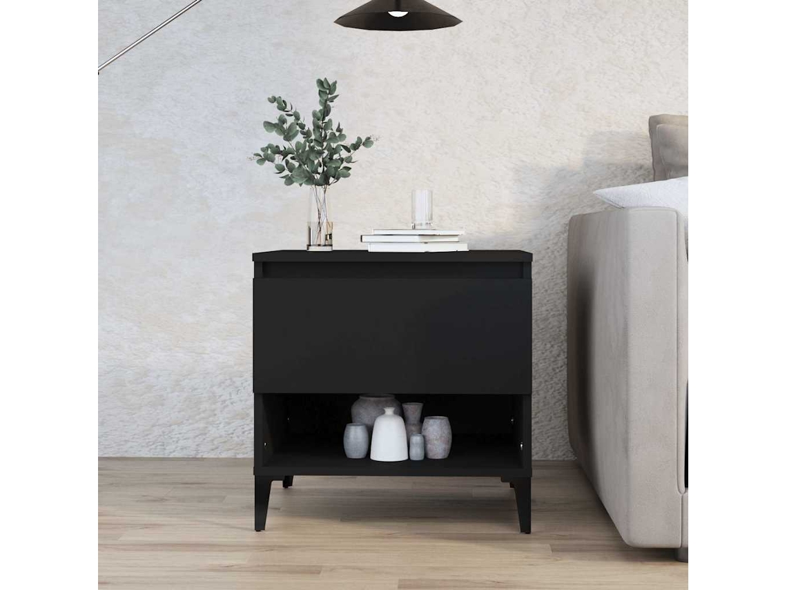 Vidaxl Mesa De Apoio 50x46x50 Derivados De Madeira Preto