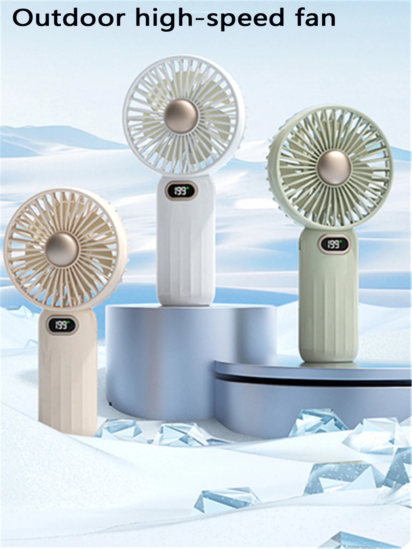 Ventilador Portátil de Alta Velocidade com 199 Velocidades e Função de Carregamento Usb Mini, Compacto e Portátil. MDUG (branco)