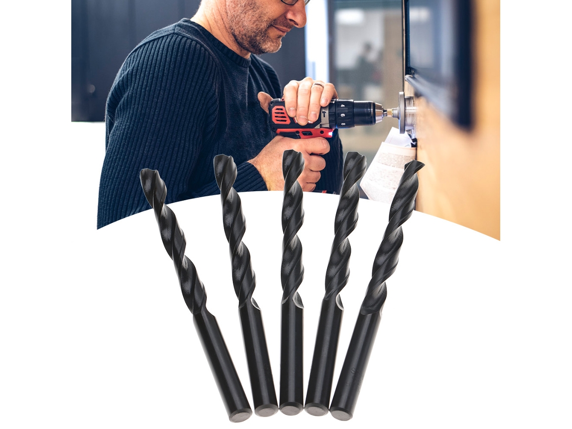 Laxiscreed Pack De 5 Brocas De Alta Velocidade Hss Com Ponta Reta De 8,5mm Duráveis E Resistentes