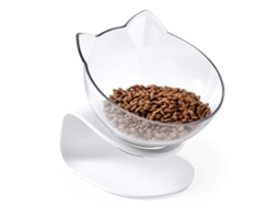 Comedouro Elevado para Gatos com Suporte, Design com Ângulo de 15 Graus para Proteção do Pescoço, Ideal para Gatos e Cães de Pequeno Porte AQUAFORGE