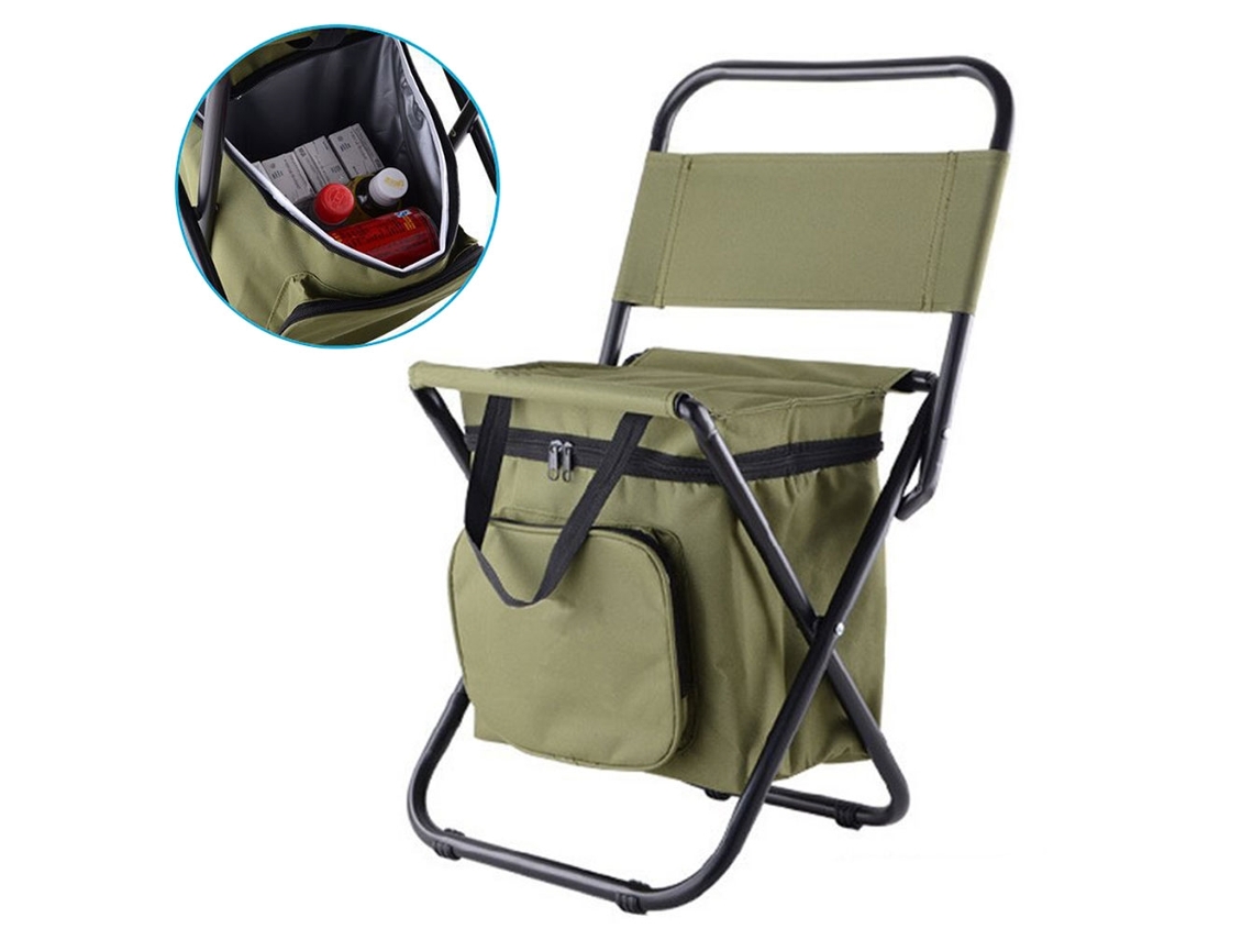 Cadeira Dobrável Portátil para Camping com Bolsa Térmica