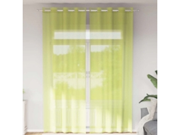 Vidaxl Cortinas De Voile Com Ilhós 2 Pcs Verde-maçã 140x260 Cm