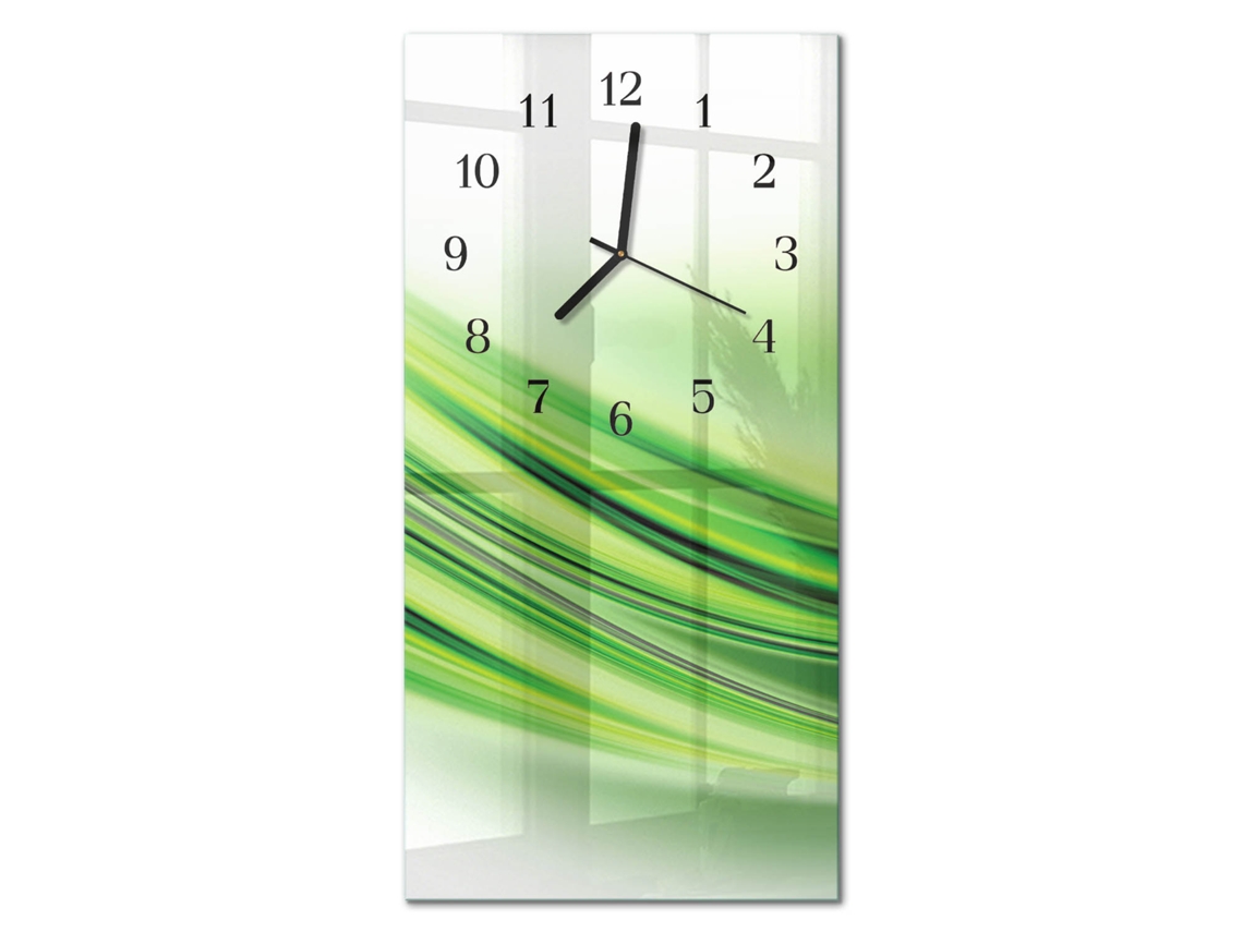 Relógio De Parede De Vidro Verde Espelharte (30x60 Cm)