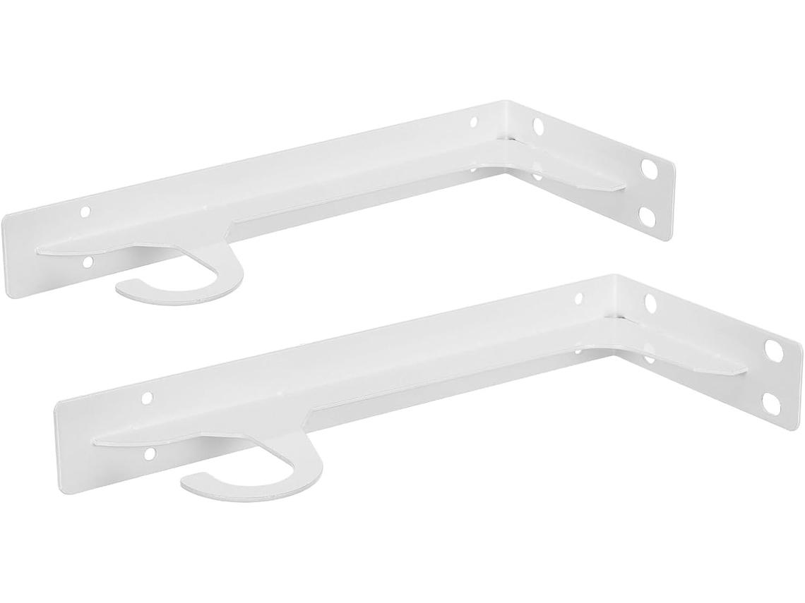 Suporte Para Varão De Armário Luxshiny Heavy Duty 30cm Em Metal Branco Com Gancho Embutido Prateleiras E Cabideiros