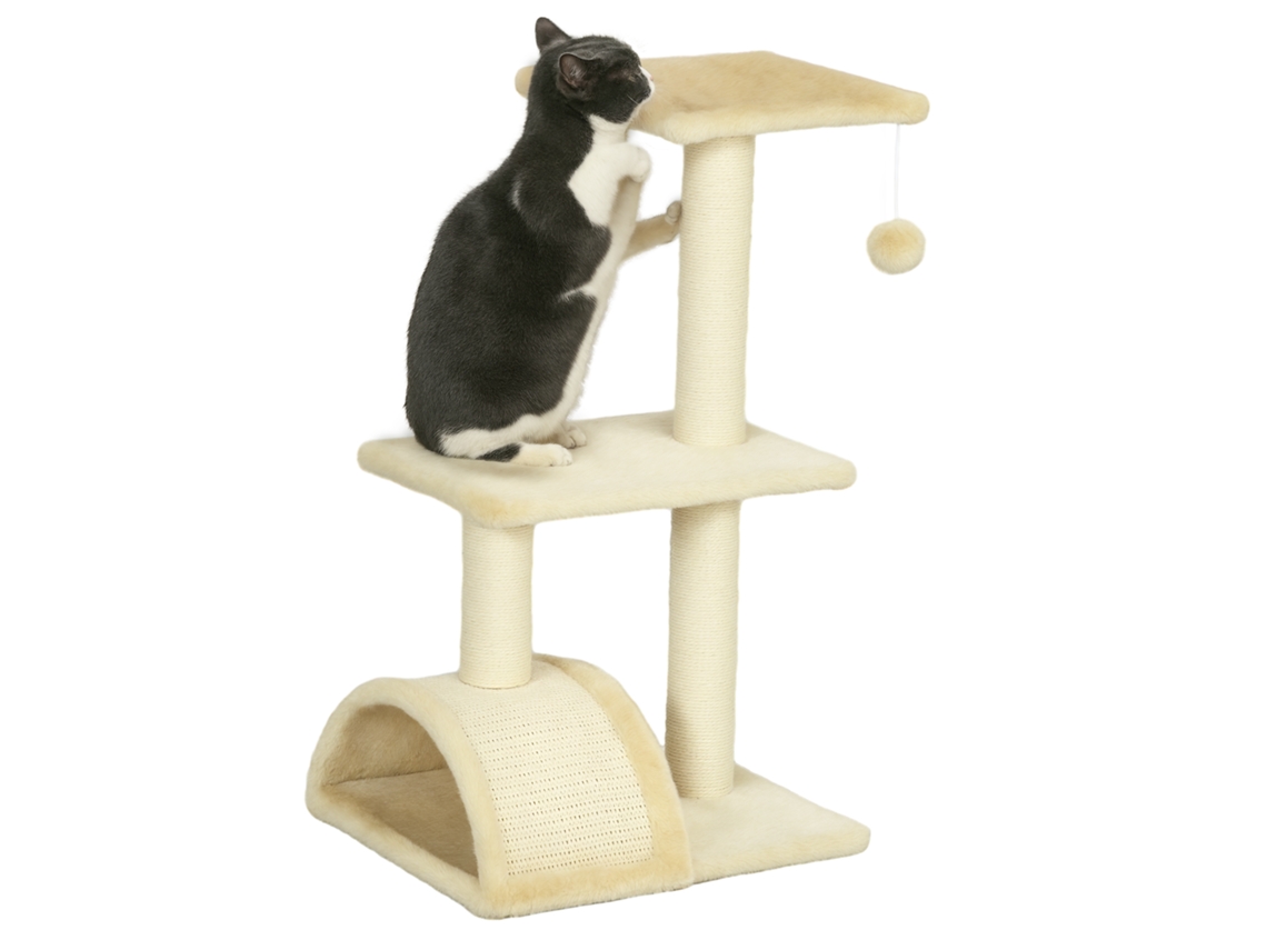 Árvore de Escalada para Gatos, Arranhador de 72 Cm, Bola Pendurada Creme S/MARCA