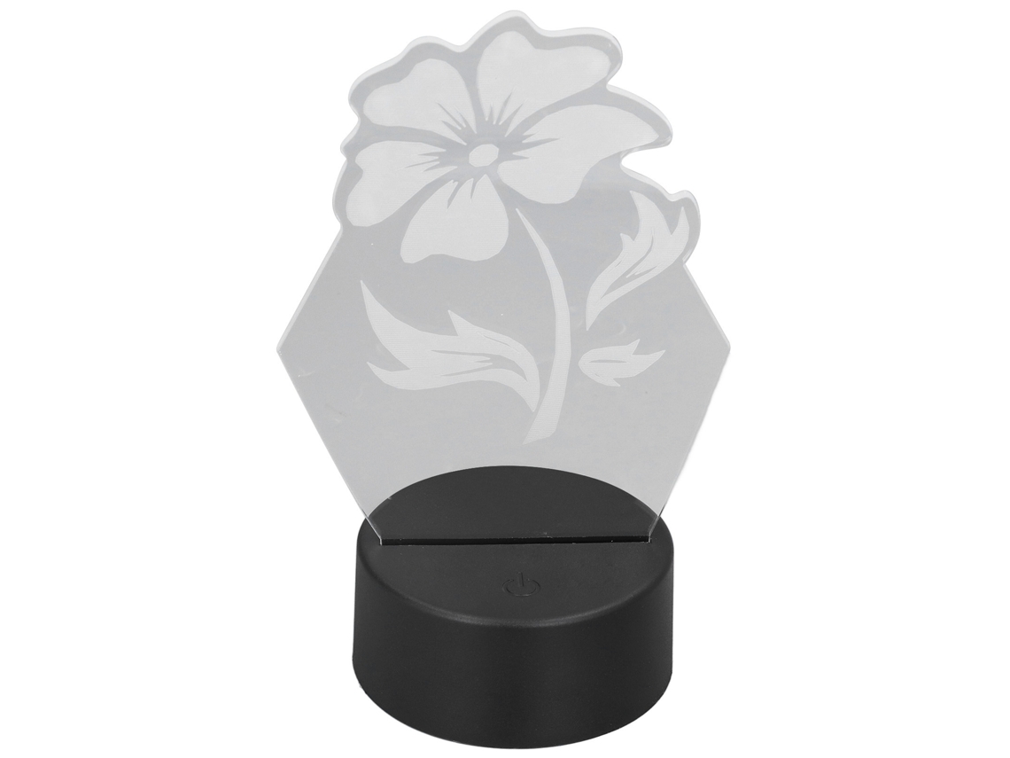 Lâmpada Noturna 3d Flor 7 Cores Controle Táctil Usb