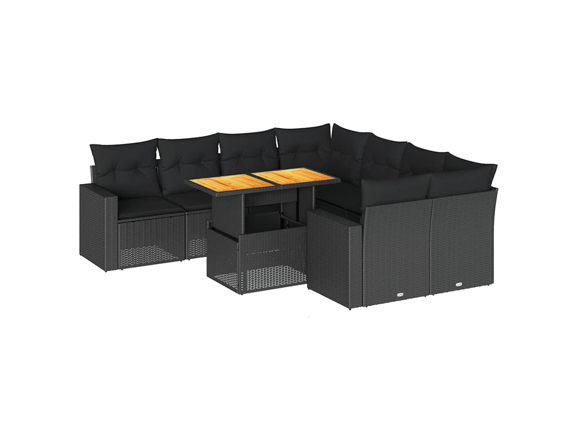 Garden Sofa Set, Garden Sofa Sets Vidaxl Preto Rattan / Vime (n/a)