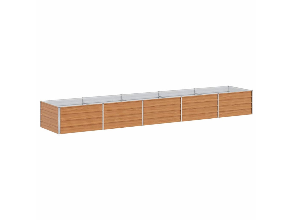 Conjunto 1 Cama De Jardim Vidaxl Castanho Aço (400 X 80 X 45 Cm)