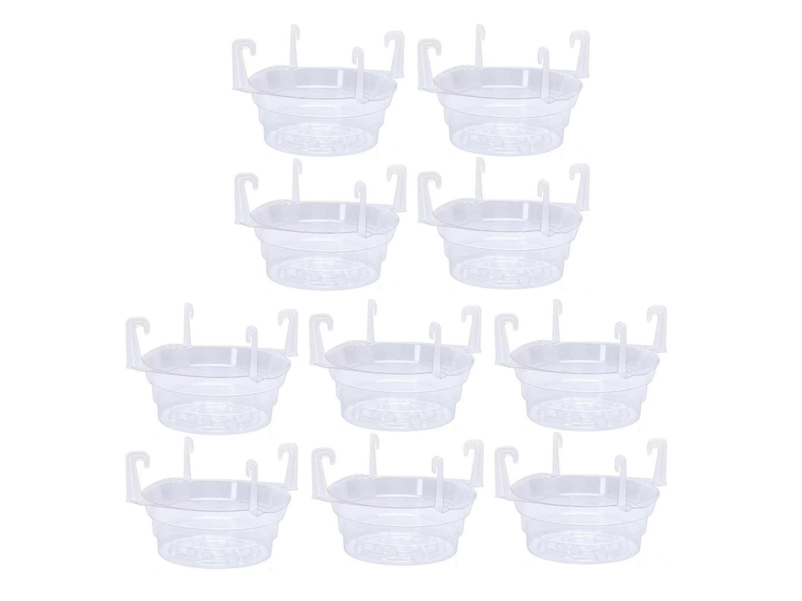 Prato Para Vaso Suspenso, Plástico, Com Ganchos E Bandeja De Gotejamento, Compatível Com Cestas 6-12 Polegadas, Interno E Externos 10pcs