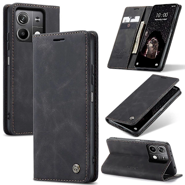 Capa Para Xiaomi Redmi Note 13 5g Com Suporte, Resistente A Impactos, Em Couro Pu, Multicores, Estilo
