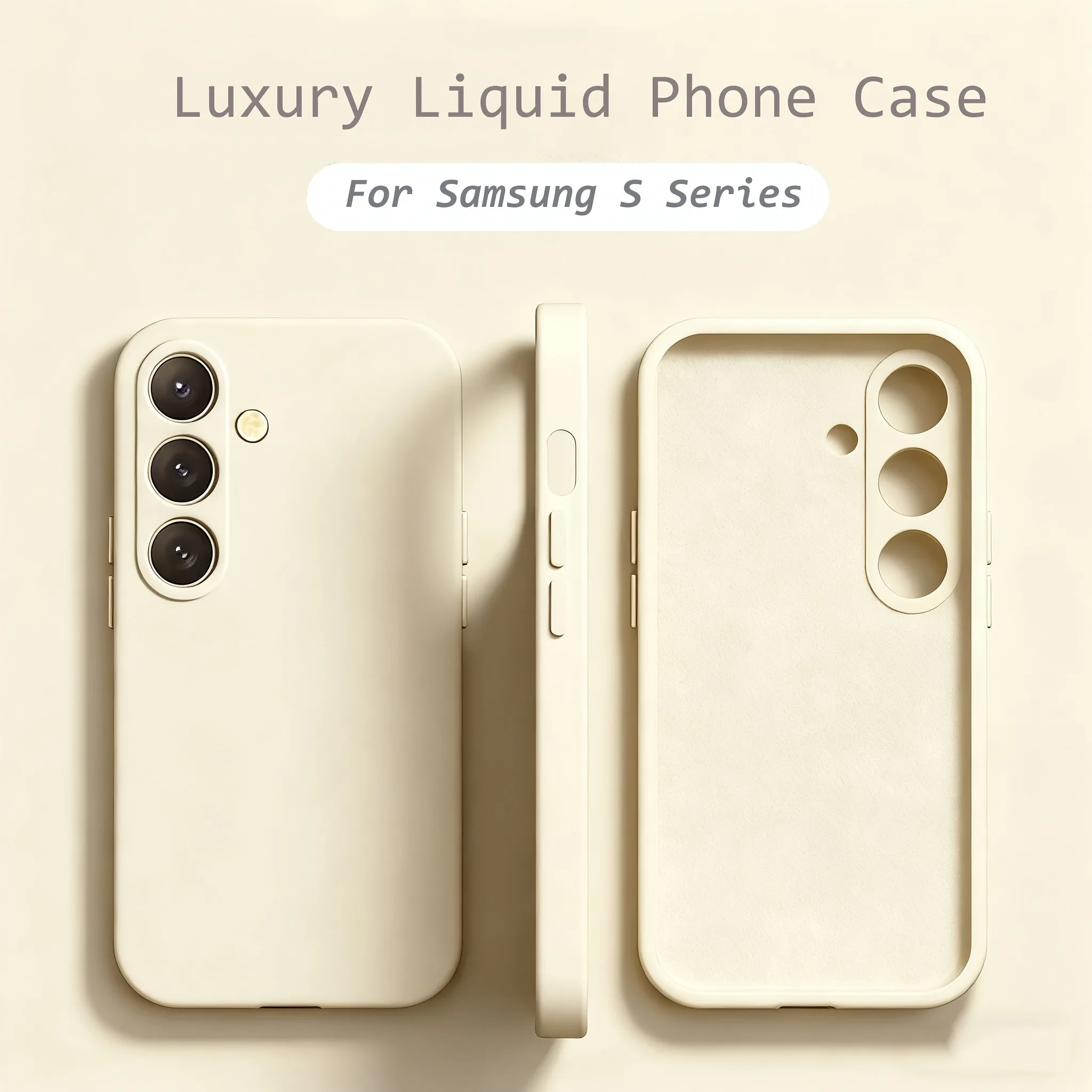 Capa De Celular Samsung Galaxy S24 (branco Antigo), Em Silicone Líquido, Resistente A Impactos.
