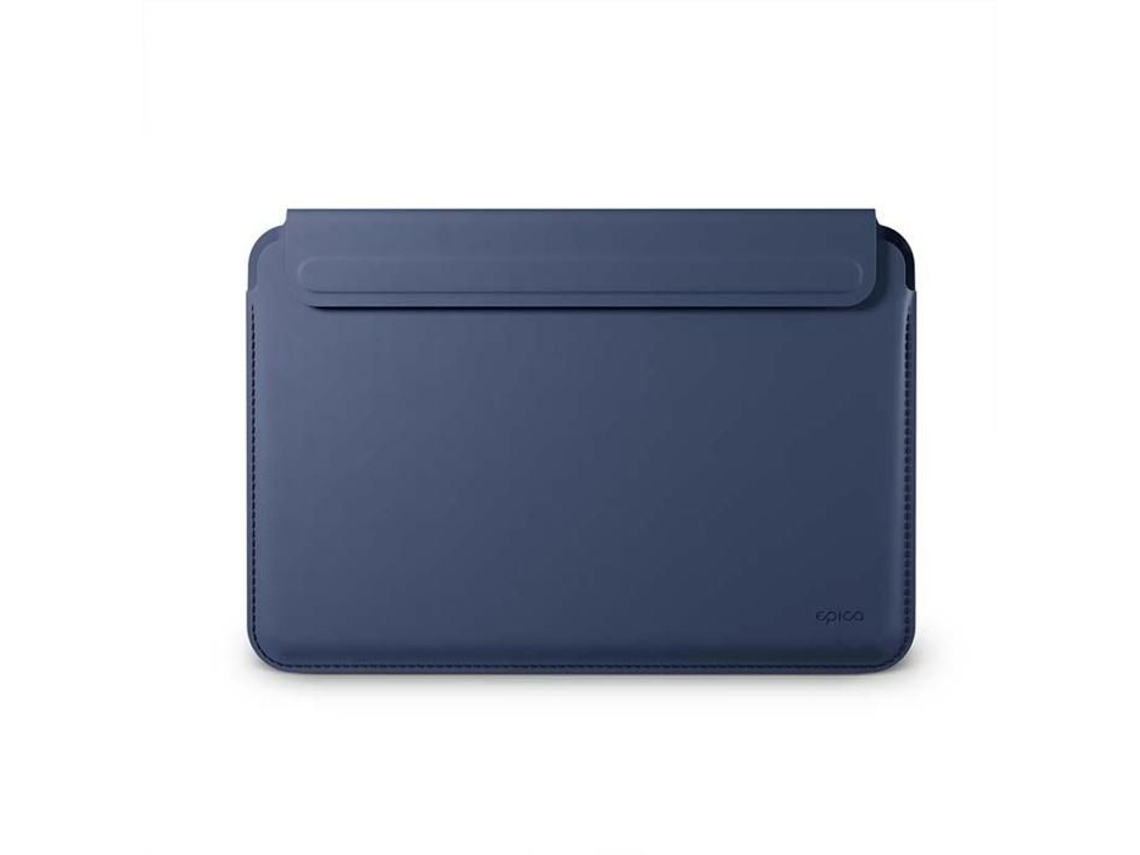 Capa de couro Epic Uni para laptop de 14", azul escuro