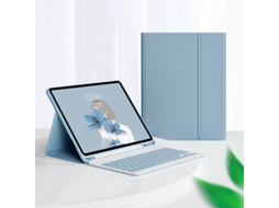 Capa Com Teclado Bluetooth Para Ipad 10.2, Cinza Azulado