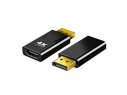 Adaptador/conversor Displayport (dp) Para Hdmi Preto (2 Unidades) – compatível Com 4k