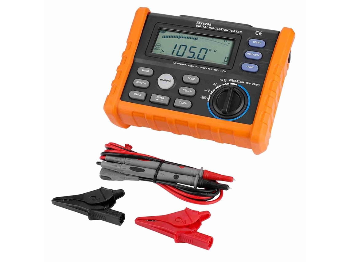 Medidor De Isolamento Digital Peakmeter Ms5205, Medição De Isolamento