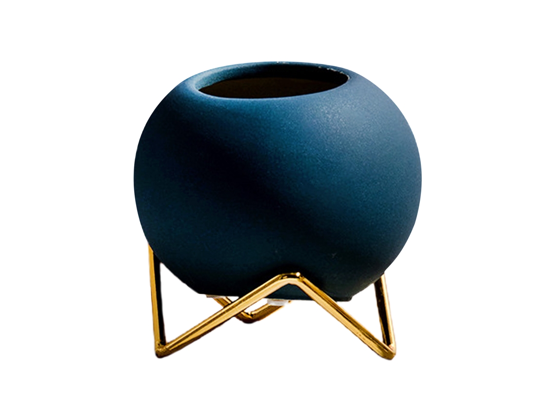 Laxiscreed Vaso De Mesa Redondo Azul Safira Para Decoração De Sala E Quarto
