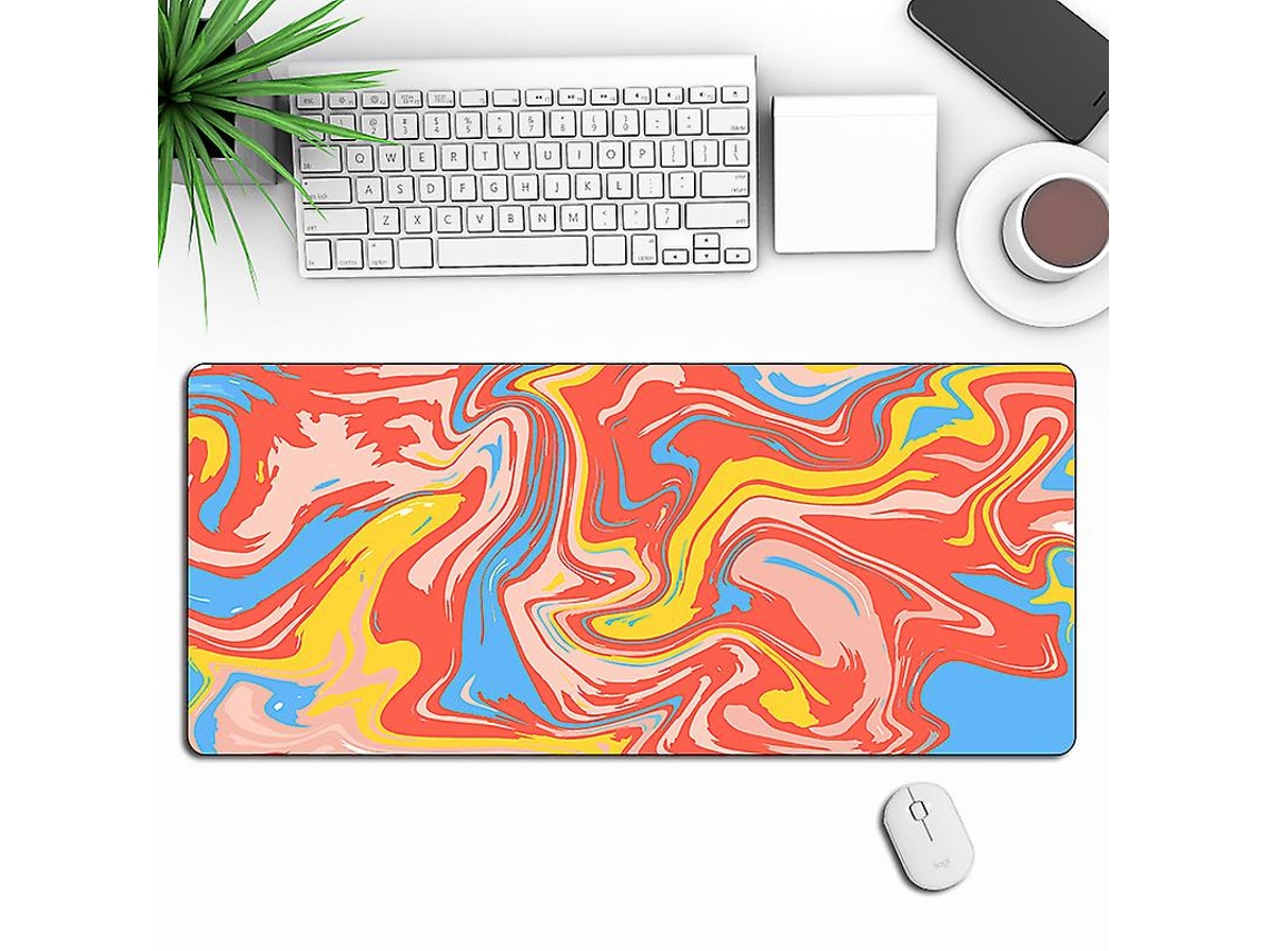 Mousepad Com Padrão Fluido Abstrato Mousepad Para Jogos Amarelo Aquaforge