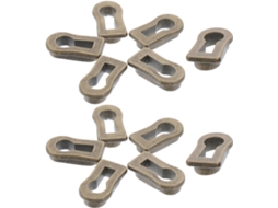 Conjunto De 12 Placas Decorativas Ovais Para Fechaduras Móveis, 22x12x7mm, Na Cor Marrom Cobre