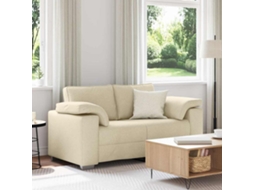 Vidaxl Sofá De Dois Lugares Creme 160 Cm Tecido